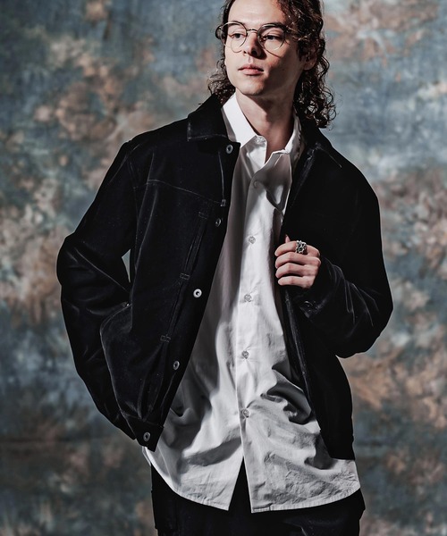 Jih Nunc（ジーヌンク）の「mj11754-ベルベットトラックジャケット(JIH-R1223)（その他アウター・メンズ・ダークグリーン/ネイビー/ブラック・S/L/M）」の10枚目の写真