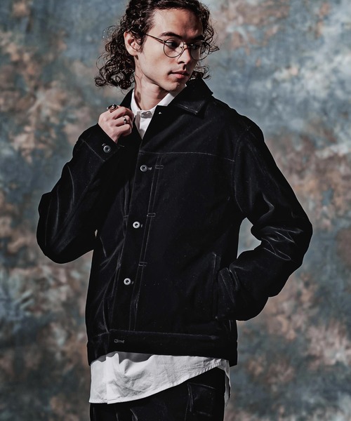 Jih Nunc（ジーヌンク）の「mj11754-ベルベットトラックジャケット(JIH-R1223)（その他アウター・メンズ・ダークグリーン/ネイビー/ブラック・S/L/M）」の11枚目の写真