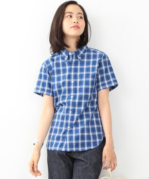 BEAMS BOY(ビームスボーイ)の「BEAMS BOY / タータン ボタンダウン ショートスリーブ(シャツ/ブラウス・レディース・ホワイト/ブルー/ネイビー・ONE SIZE)」の6枚目の写真