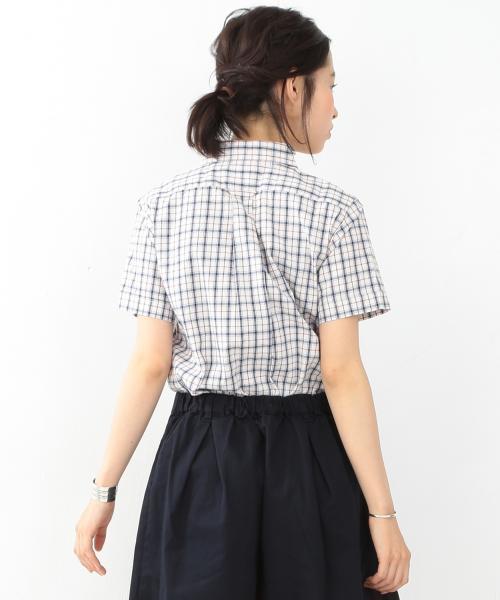BEAMS BOY(ビームスボーイ)の「BEAMS BOY / タータン ボタンダウン ショートスリーブ(シャツ/ブラウス・レディース・ホワイト/ブルー/ネイビー・ONE SIZE)」の7枚目の写真
