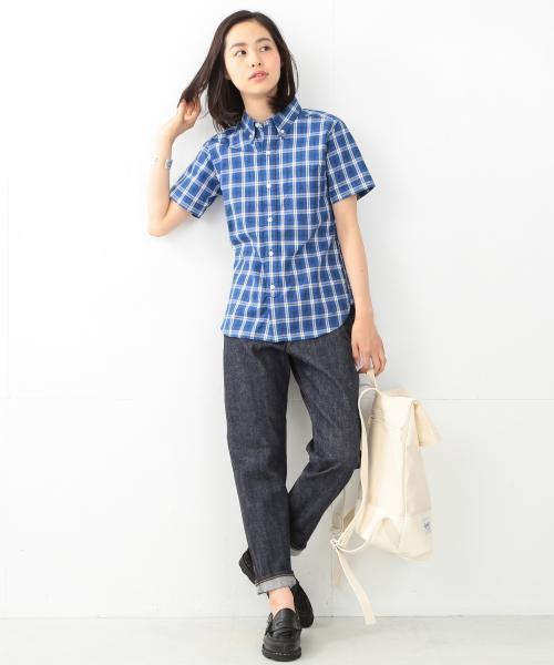 BEAMS BOY(ビームスボーイ)の「BEAMS BOY / タータン ボタンダウン ショートスリーブ(シャツ/ブラウス・レディース・ホワイト/ブルー/ネイビー・ONE SIZE)」の8枚目の写真