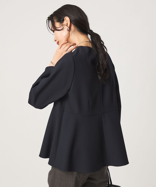 green label relaxing（グリーンレーベルリラクシング）の「ライト ダブルクロス ブラウス ウォッシャブル ストレッチ（シャツ/ブラウス・レディース・グレー/ベージュ/ネイビー/ブラック・FREE）」の4枚目の写真