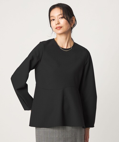 green label relaxing（グリーンレーベルリラクシング）の「ライト ダブルクロス ブラウス ウォッシャブル ストレッチ（シャツ/ブラウス・レディース・グレー/ベージュ/ネイビー/ブラック・FREE）」の2枚目の写真