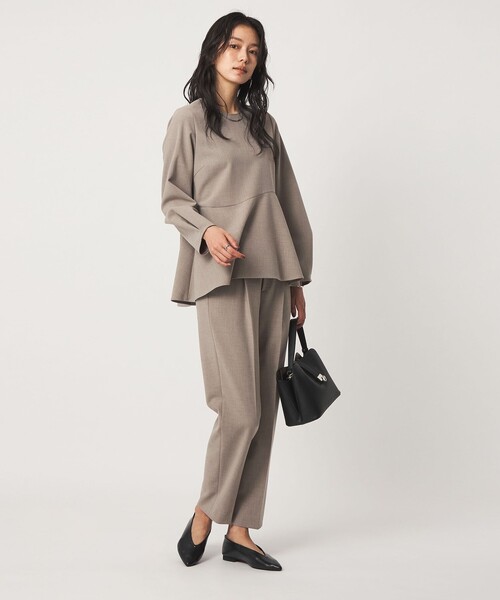 green label relaxing（グリーンレーベルリラクシング）の「ライト ダブルクロス ブラウス ウォッシャブル ストレッチ（シャツ/ブラウス・レディース・グレー/ベージュ/ネイビー/ブラック・FREE）」の8枚目の写真