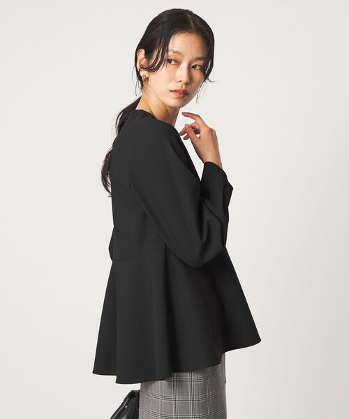 green label relaxing（グリーンレーベルリラクシング）の「ライト ダブルクロス ブラウス ウォッシャブル ストレッチ（シャツ/ブラウス・レディース・グレー/ベージュ/ネイビー/ブラック・FREE）」の9枚目の写真