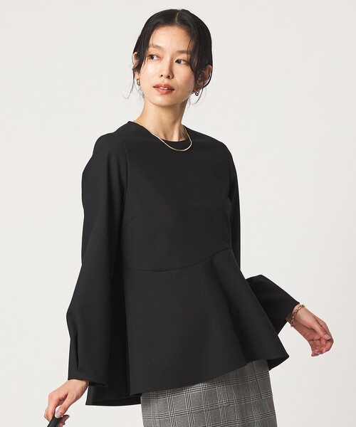 green label relaxing（グリーンレーベルリラクシング）の「ライト ダブルクロス ブラウス ウォッシャブル ストレッチ（シャツ/ブラウス・レディース・グレー/ベージュ/ネイビー/ブラック・FREE）」の10枚目の写真