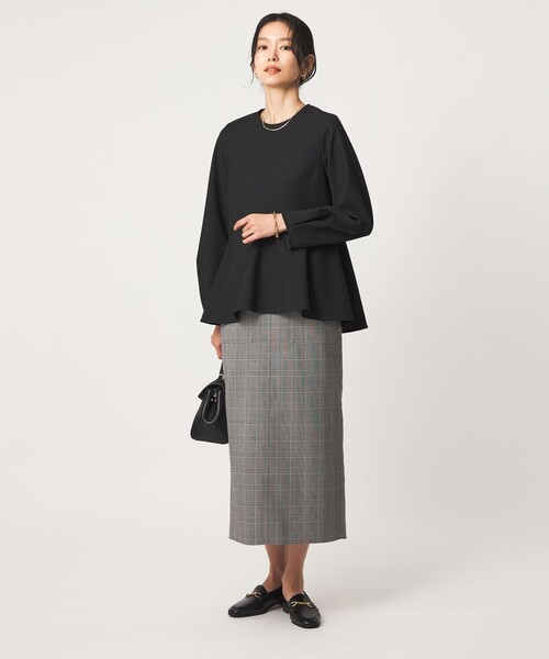 green label relaxing（グリーンレーベルリラクシング）の「ライト ダブルクロス ブラウス ウォッシャブル ストレッチ（シャツ/ブラウス・レディース・グレー/ベージュ/ネイビー/ブラック・FREE）」の15枚目の写真