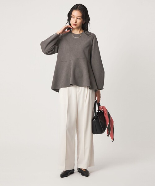 green label relaxing（グリーンレーベルリラクシング）の「ライト ダブルクロス ブラウス ウォッシャブル ストレッチ（シャツ/ブラウス・レディース・グレー/ベージュ/ネイビー/ブラック・FREE）」の20枚目の写真