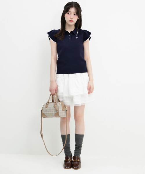 JILL by JILL STUART（ジルバイジルスチュアート）の「レースフリルミニティアードスカート（スカート・レディース・ブラック/ホワイト・FREE）」の5枚目の写真