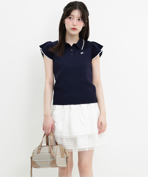 JILL by JILL STUART（ジルバイジルスチュアート）の「レースフリルミニティアードスカート（スカート・レディース・ブラック/ホワイト・FREE）」の4枚目の写真