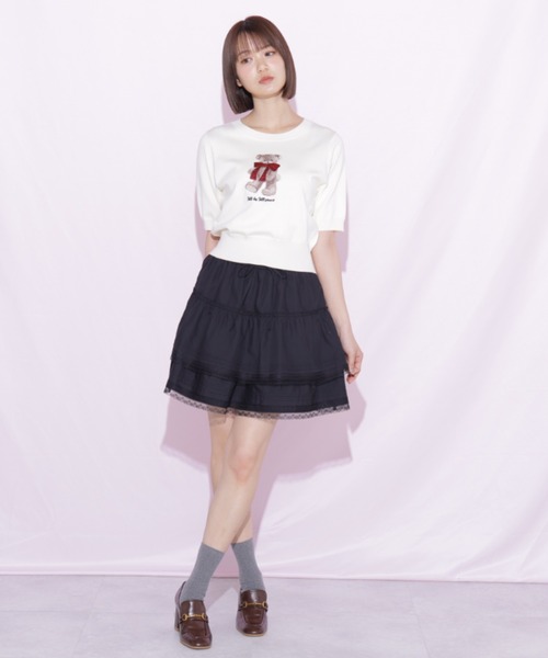 JILL by JILL STUART（ジルバイジルスチュアート）の「レースフリルミニティアードスカート（スカート・レディース・ブラック/ホワイト・FREE）」の16枚目の写真