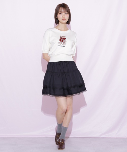 JILL by JILL STUART（ジルバイジルスチュアート）の「レースフリルミニティアードスカート（スカート・レディース・ブラック/ホワイト・FREE）」の18枚目の写真