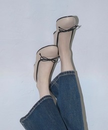 Color wedge ballet pumps/カラーウエッジソールバレエシューズパンプス