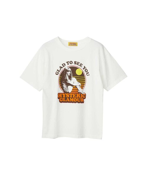 HYSTERIC GLAMOUR(ヒステリックグラマー)の「GLAD TO SEE YOU Tシャツ(Tシャツ/カットソー・レディース・カーキ/ブラック/ホワイト・FREE)」の1枚目の写真