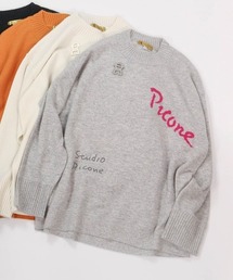 カシミヤ100%ロゴデザインニット