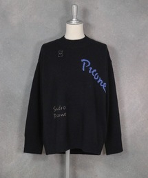 カシミヤ100%ロゴデザインニット
