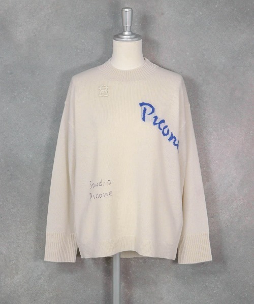 STUDIO PICONE(スタジオピッコーネ)の「カシミヤ100%ロゴデザインニット(ニット/セーター・レディース・ブラック/ライトグレー/ホワイト/キャメル・L/M)」の18枚目の写真