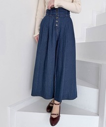 an another angelus | 【サイズ展開】フロントan釦デニムワイドパンツ/fint フィント(デニムパンツ)