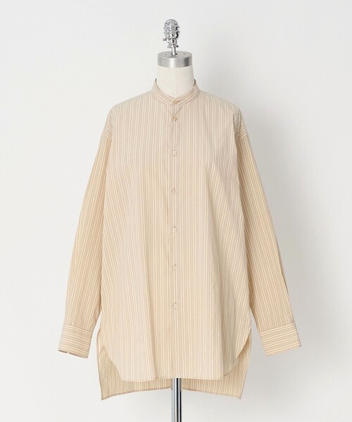 LOEFF（ロエフ）の「＜LOEFF＞ストライプ バンドカラー シャツ（シャツ/ブラウス・レディース・ナチュラル・1/0）」の4枚目の写真