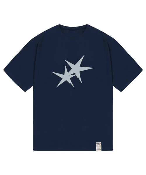 GRAVER ORDINARY（グレイバーオーディナリー）の「[ODNR UNISEX]ツインズスター 半袖Tシャツ_NAVY（Tシャツ/カットソー・レディース・ネイビー・SMALL/MEDIUM/LARGE）」の5枚目の写真