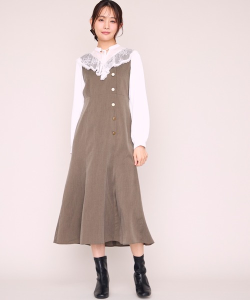 MISCH MASCH(ミッシュマッシュ)の「2026秋冬新作 レースフリルカラーマーメイドワンピース(ワンピース・レディース・ブラック/ブラウン・S/M)」の5枚目の写真