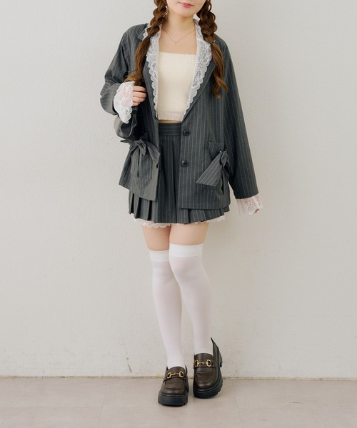 Another Branch olive des olive(アナザーブランチオリーブデオリーブ)の「マルチwayテーラージャケット(テーラードジャケット・レディース・ストライプ/チェック/ブラウン・FREE)」の7枚目の写真