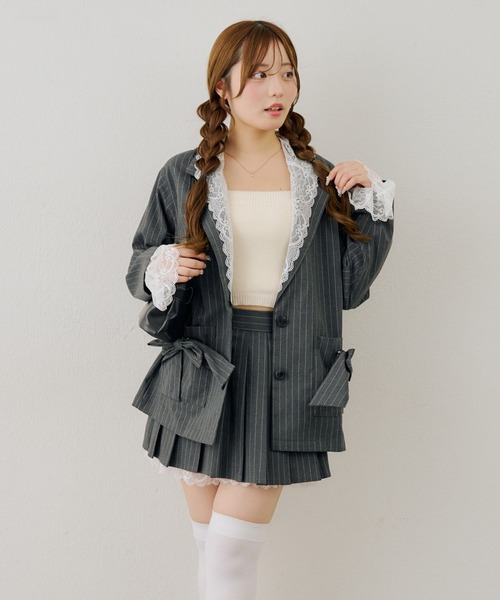 Another Branch olive des olive(アナザーブランチオリーブデオリーブ)の「マルチwayテーラージャケット(テーラードジャケット・レディース・ストライプ/チェック/ブラウン・FREE)」の5枚目の写真