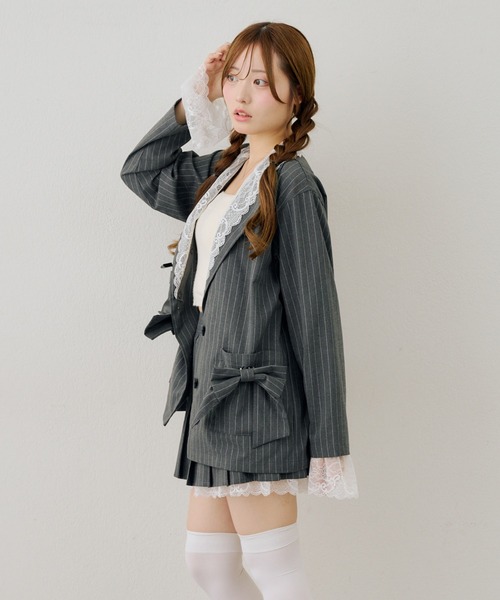 Another Branch olive des olive(アナザーブランチオリーブデオリーブ)の「マルチwayテーラージャケット(テーラードジャケット・レディース・ストライプ/チェック/ブラウン・FREE)」の9枚目の写真