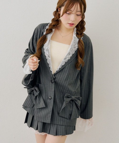 Another Branch olive des olive(アナザーブランチオリーブデオリーブ)の「マルチwayテーラージャケット(テーラードジャケット・レディース・ストライプ/チェック/ブラウン・FREE)」の10枚目の写真