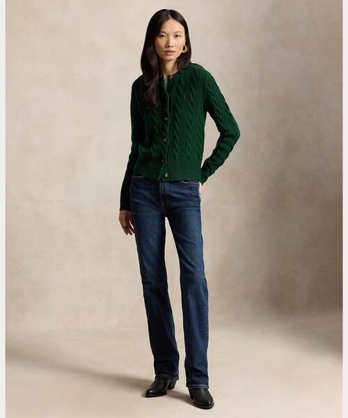 POLO RALPH LAUREN(ポロ ラルフ ローレン)の「ケーブルニット ウールカシミヤ カーディガン(カーディガン/ボレロ・レディース・グリーン・M/S/L/XS)」の3枚目の写真