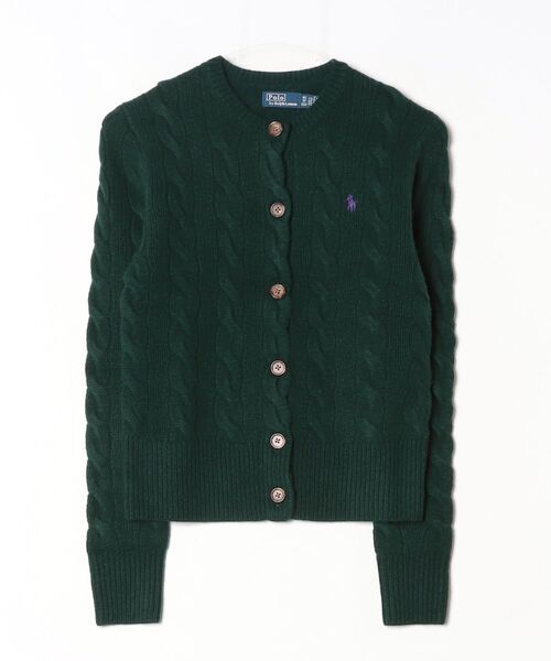 POLO RALPH LAUREN(ポロ ラルフ ローレン)の「ケーブルニット ウールカシミヤ カーディガン(カーディガン/ボレロ・レディース・グリーン・M/S/L/XS)」の6枚目の写真