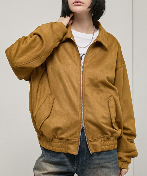 Alfred Alex(アルフレッドアレックス)の「【Alfred Alex】Soft Fade Shirring Double-Zip Blouson / ソフトフェード ダブルジップシャーリングブルゾン(ブルゾン・メンズ・ブラック/ダークブラウン系/キャメル・L/M)」の7枚目の写真