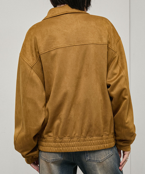Alfred Alex(アルフレッドアレックス)の「【Alfred Alex】Soft Fade Shirring Double-Zip Blouson / ソフトフェード ダブルジップシャーリングブルゾン(ブルゾン・メンズ・ブラック/ダークブラウン系/キャメル・L/M)」の8枚目の写真