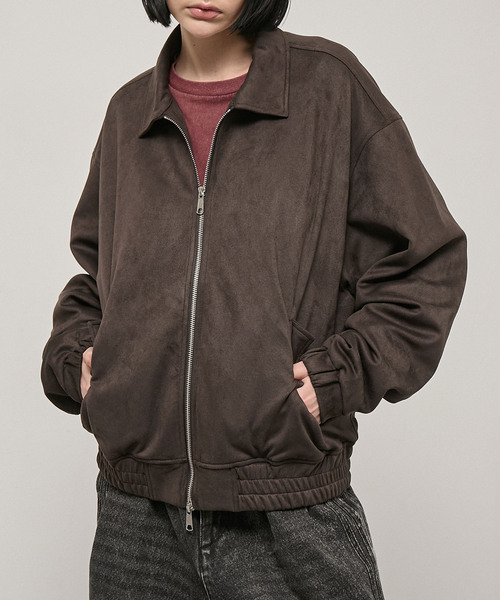 Alfred Alex(アルフレッドアレックス)の「【Alfred Alex】Soft Fade Shirring Double-Zip Blouson / ソフトフェード ダブルジップシャーリングブルゾン(ブルゾン・メンズ・ブラック/ダークブラウン系/キャメル・L/M)」の19枚目の写真