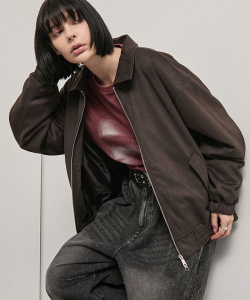 Alfred Alex(アルフレッドアレックス)の「【Alfred Alex】Soft Fade Shirring Double-Zip Blouson / ソフトフェード ダブルジップシャーリングブルゾン(ブルゾン・メンズ・ブラック/ダークブラウン系/キャメル・L/M)」の20枚目の写真