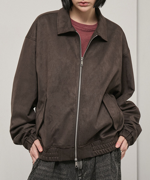 Alfred Alex(アルフレッドアレックス)の「【Alfred Alex】Soft Fade Shirring Double-Zip Blouson / ソフトフェード ダブルジップシャーリングブルゾン(ブルゾン・メンズ・ブラック/ダークブラウン系/キャメル・L/M)」の21枚目の写真