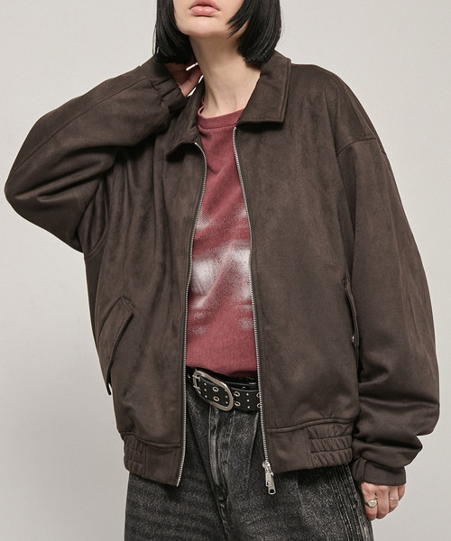 Alfred Alex(アルフレッドアレックス)の「【Alfred Alex】Soft Fade Shirring Double-Zip Blouson / ソフトフェード ダブルジップシャーリングブルゾン(ブルゾン・メンズ・ブラック/ダークブラウン系/キャメル・L/M)」の22枚目の写真