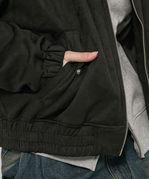 Alfred Alex(アルフレッドアレックス)の「【Alfred Alex】Soft Fade Shirring Double-Zip Blouson / ソフトフェード ダブルジップシャーリングブルゾン(ブルゾン・メンズ・ブラック/ダークブラウン系/キャメル・L/M)」の17枚目の写真