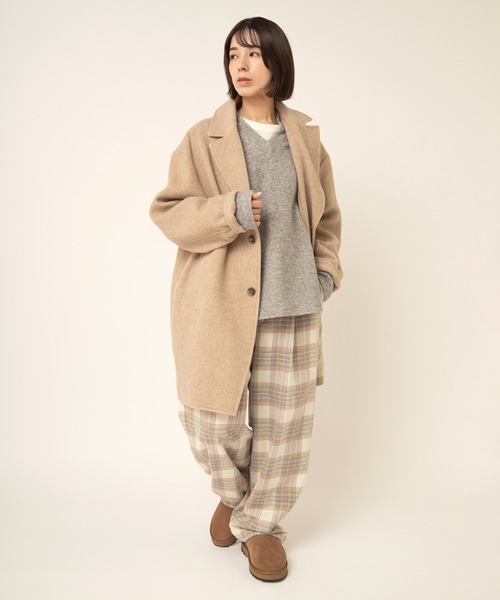 RNA-N(アールエヌエーエヌ)の「R4531 コットンウールカルゼチェックパンツ(その他パンツ・レディース・グレー/ダークブラウン/アイボリー・FREE)」の9枚目の写真