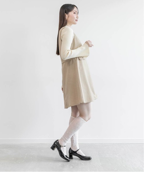 RANDA(ランダ)の「ツイードプリーツミニワンピース(ワンピース・レディース・ベージュ/ホワイト/ブラック・0/1)」の13枚目の写真