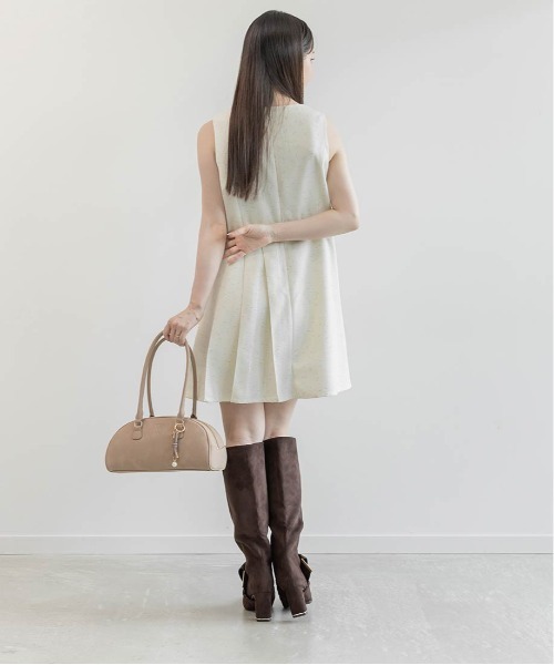 RANDA(ランダ)の「ツイードプリーツミニワンピース(ワンピース・レディース・ベージュ/ホワイト/ブラック・0/1)」の18枚目の写真
