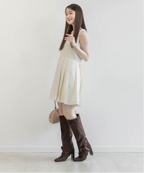 RANDA(ランダ)の「ツイードプリーツミニワンピース(ワンピース・レディース・ベージュ/ホワイト/ブラック・0/1)」の17枚目の写真