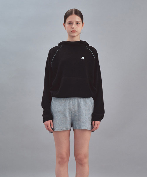 Rest&Recreation(レストアンドレクリエーション)の「STITCH KNIT HOODIE - BLACK(パーカー・メンズ・その他・ONE SIZE)」の1枚目の写真