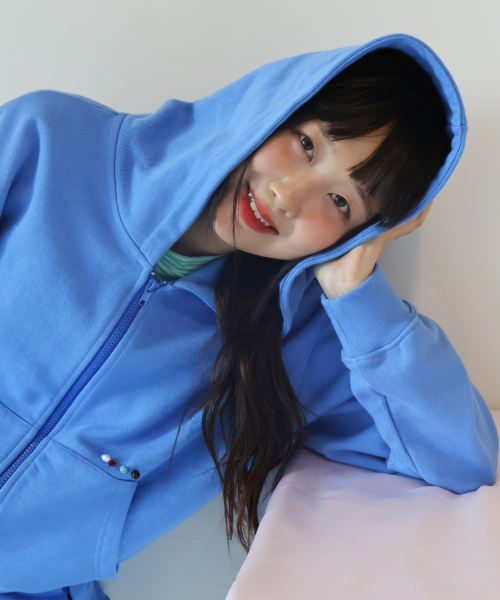 KIKOZY(キコジ)の「Macaroon Hood zip up_Blue Soda(パーカー・レディース・その他・FREE)」の1枚目の写真