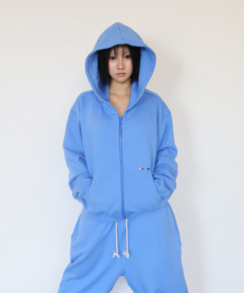 KIKOZY(キコジ)の「Macaroon Hood zip up_Blue Soda(パーカー・レディース・その他・FREE)」の2枚目の写真