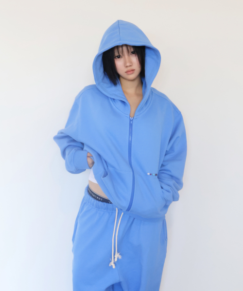 KIKOZY(キコジ)の「Macaroon Hood zip up_Blue Soda(パーカー・レディース・その他・FREE)」の3枚目の写真