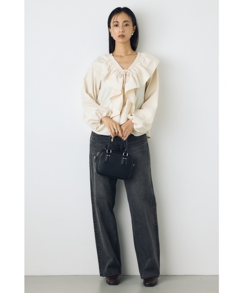 AZUL by moussy(アズールバイマウジー)の「ラウンドスクエア2WAYバッグ ショルダーバッグ ハンドバッグ 肩掛け・斜め掛け ストラップ取り外し◎(ショルダーバッグ・レディース・バーガンディー/ブラック/オフホワイト・FREE)」の17枚目の写真