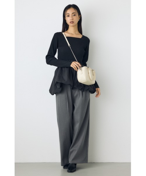 AZUL by moussy(アズールバイマウジー)の「ラウンドスクエア2WAYバッグ ショルダーバッグ ハンドバッグ 肩掛け・斜め掛け ストラップ取り外し◎(ショルダーバッグ・レディース・バーガンディー/ブラック/オフホワイト・FREE)」の6枚目の写真
