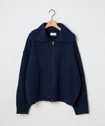 【WEB限定】ケーブル編みZIPカーディガン