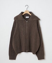 【WEB限定】ケーブル編みZIPカーディガン